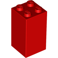 Lego kostka (kostička) 2x2x3, červená (4107634, 6138839)
